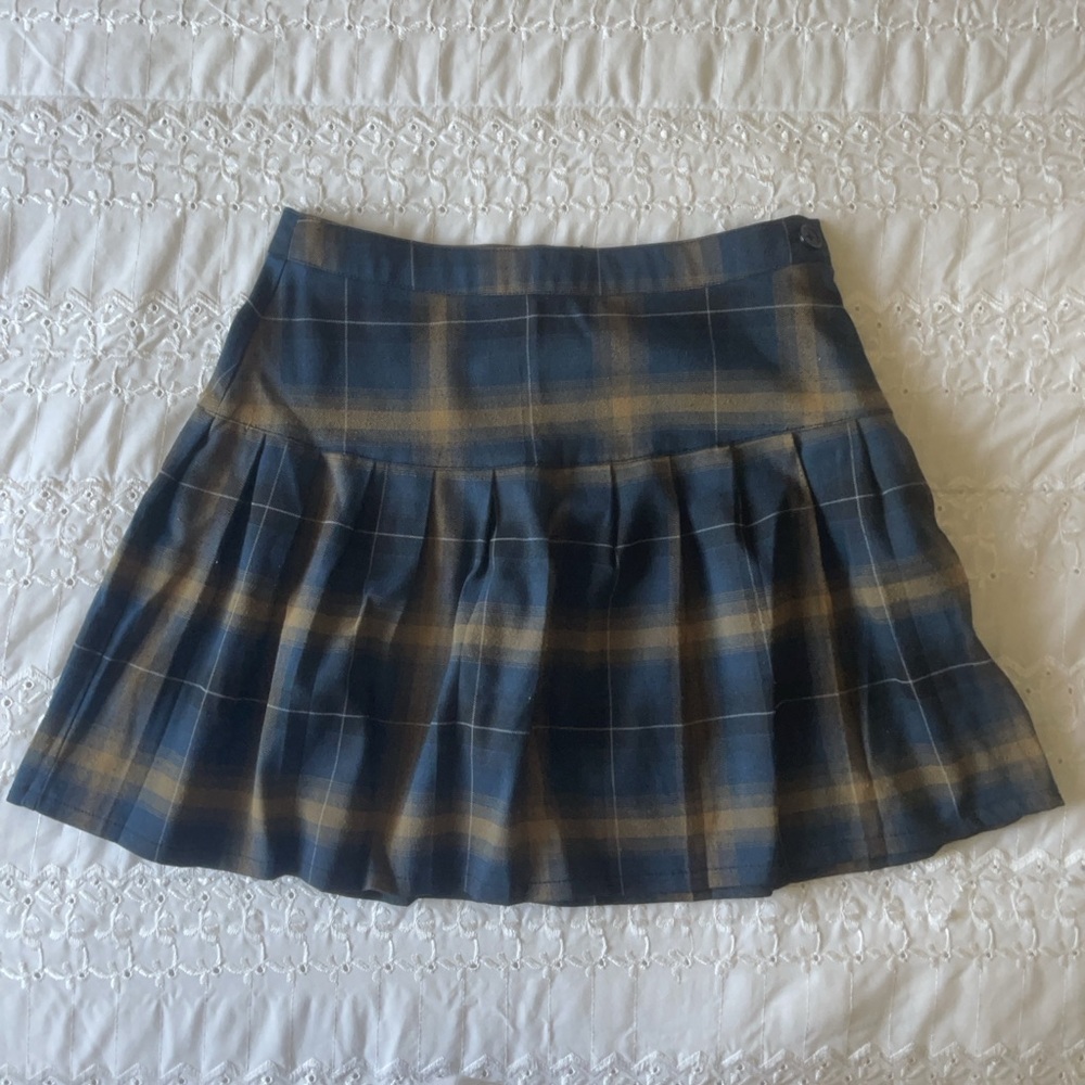 Plaid Blue and Brown Women's Skirt